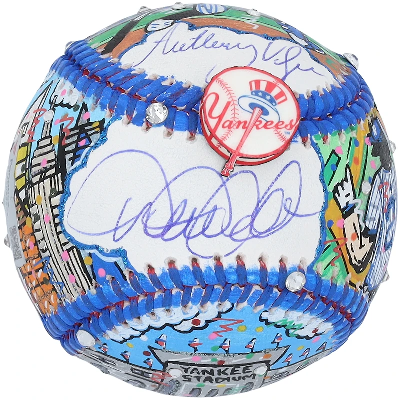 Derek Jeter & Anthony Volpe New York Yankees Autographed Baseball - Art by Charles Fazzino - GL68085494