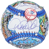 Derek Jeter & Anthony Volpe New York Yankees Autographed Baseball - Art by Charles Fazzino - GL68085494