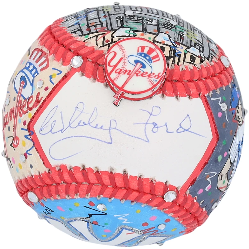 Whitey Ford New York Yankees Autographed Baseball - Art by Charles Fazzino - GL68085508