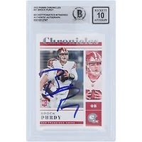 Brock Purdy San Francisco 49ers Autographed 2022 Panini Chronicles #41 Beckett Fanatics Witnessed Authenticated 10 Rookie Card