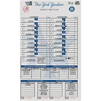 New York Yankees Game-Used Lineup Card vs. Seattle Mariners on July 1, 2009