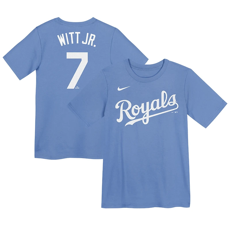Youth Nike Bobby Witt Jr. Light Blue Kansas City Royals Home Player Name & Number T-Shirt