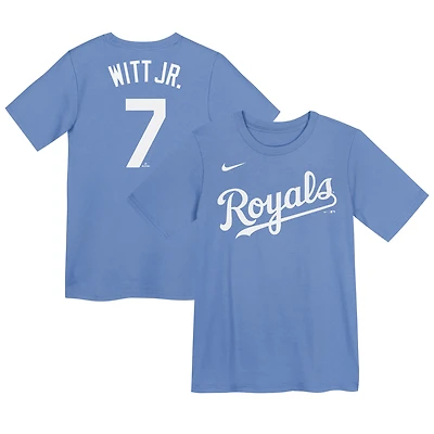 Youth Nike Bobby Witt Jr. Light Blue Kansas City Royals Home Player Name & Number T-Shirt