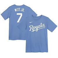 Youth Nike Bobby Witt Jr. Light Blue Kansas City Royals Home Player Name & Number T-Shirt