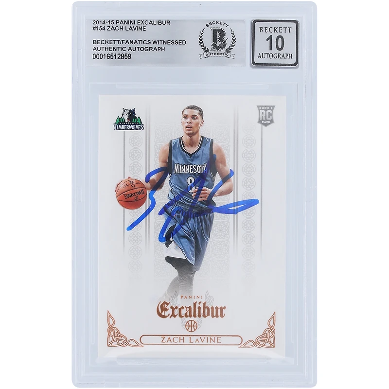 Zach LaVine Minnesota Timberwolves Autographed 2014-15 Panini Excalibur #154 Beckett Fanatics Witnessed Authenticated 10 Rookie Card