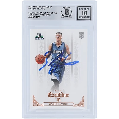 Zach LaVine Minnesota Timberwolves Autographed 2014-15 Panini Excalibur #154 Beckett Fanatics Witnessed Authenticated 10 Rookie Card