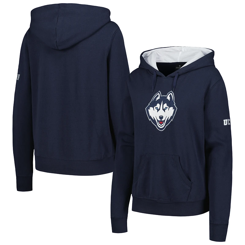 Women's Stadium Athletic Navy UConn Huskies Big Logo Pullover Hoodie