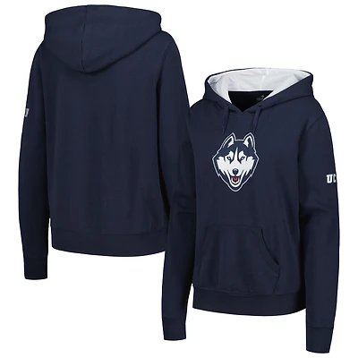 Women's Stadium Athletic Navy UConn Huskies Big Logo Pullover Hoodie