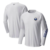Men's  Columbia White Buffalo Sabres Terminal Tackle Omni-Shade Raglan Long Sleeve T-Shirt