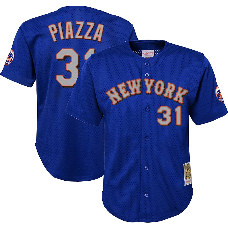 Youth Mitchell & Ness Mike Piazza Royal New York Mets Cooperstown Collection Mesh Batting Practice Jersey