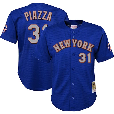 Youth Mitchell & Ness Mike Piazza Royal New York Mets Cooperstown Collection Mesh Batting Practice Jersey