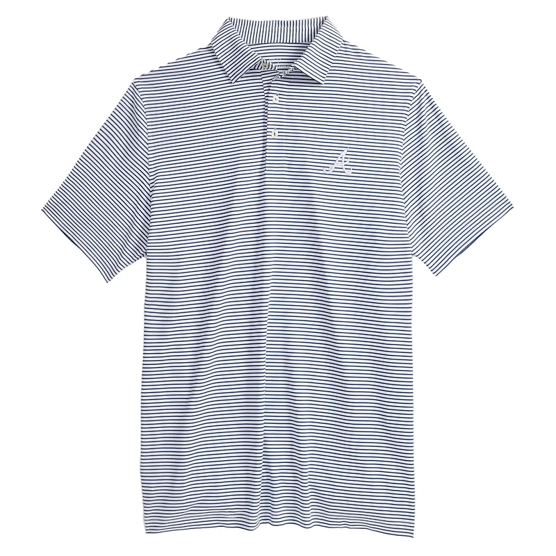 Men's Vineyard Vines Navy Atlanta Braves Bradley Stripe Polo