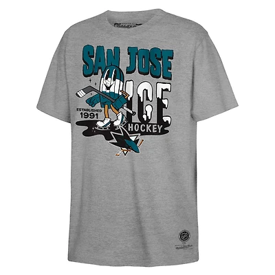 Youth Mitchell & Ness Gray San Jose Sharks Ice Hockey T-Shirt