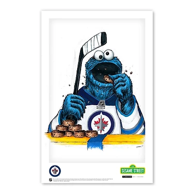 Cookie Monster  Winnipeg Jets 11" x 17" Sesame Street Poster Print