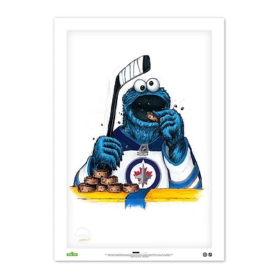 Cookie Monster  Winnipeg Jets 24" x 36" Sesame Street Limited Edition Fine Art Print