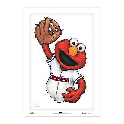Elmo  Cleveland Guardians 24" x 36" Sesame Street Limited Edition Fine Art Print