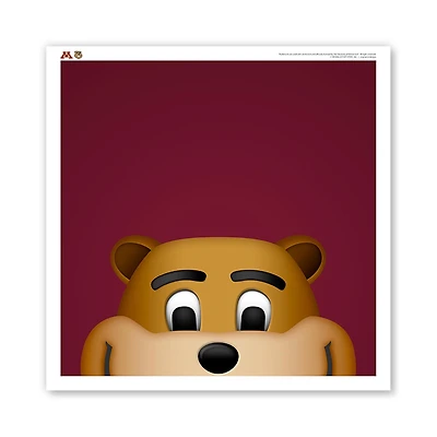 Minnesota Golden Gophers Goldy Gopher 12" x 12" Mascot Poster Print