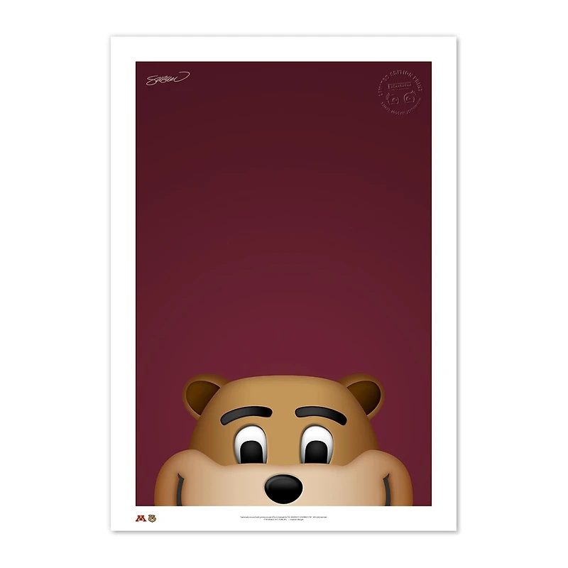Minnesota Golden Gophers Goldy Gopher 24" x 36" Mascot Limited Edition Fine Art Print