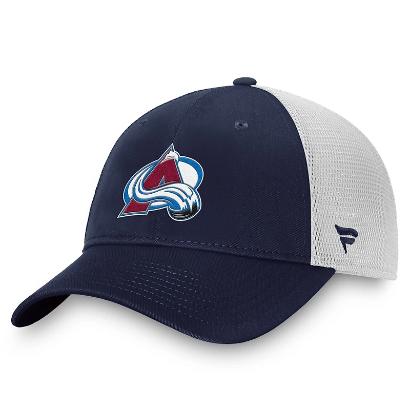 Men's Fanatics Navy/White Colorado Avalanche Core Primary Logo Trucker Adjustable Hat