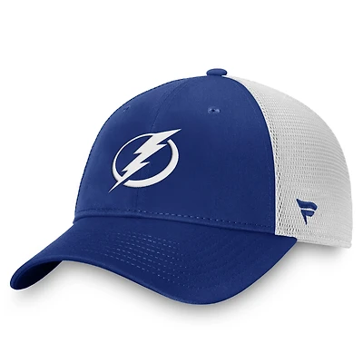 Men's Fanatics Blue/White Tampa Bay Lightning Core Primary Logo Trucker Adjustable Hat