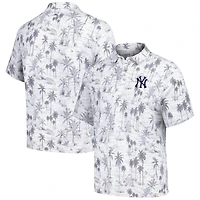 Men's Tommy Bahama Gray New York Yankees Sport Cabana Shores IslandZone Tri-Blend Polo