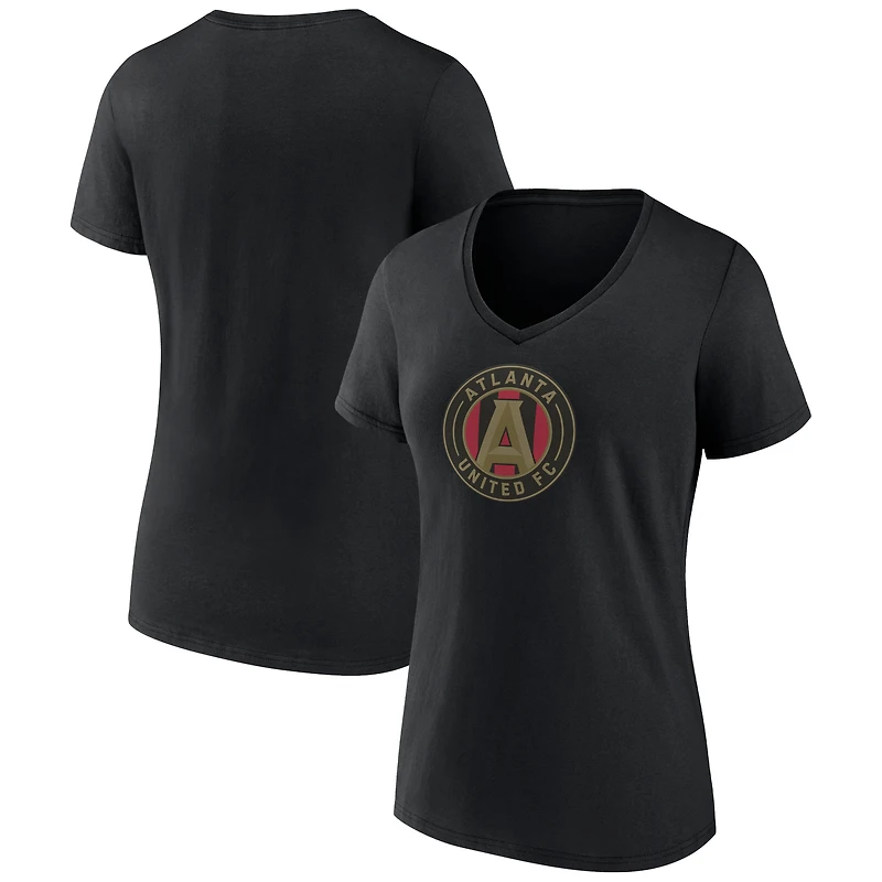 Women's Fanatics Black Atlanta United FC Logo V-Neck T-Shirt