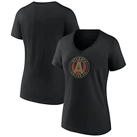 Women's Fanatics Black Atlanta United FC Logo V-Neck T-Shirt