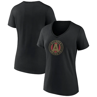 Women's Fanatics Black Atlanta United FC Logo V-Neck T-Shirt