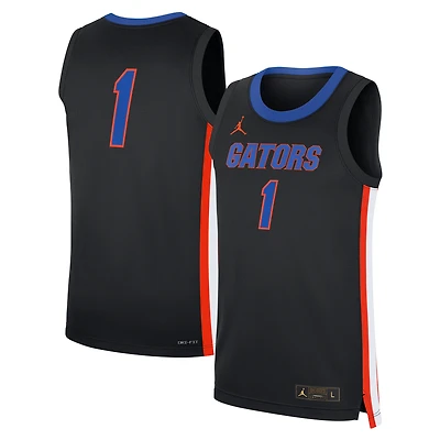 Men's Jordan Brand #1 Black Florida Gators Alternate Replica Jersey