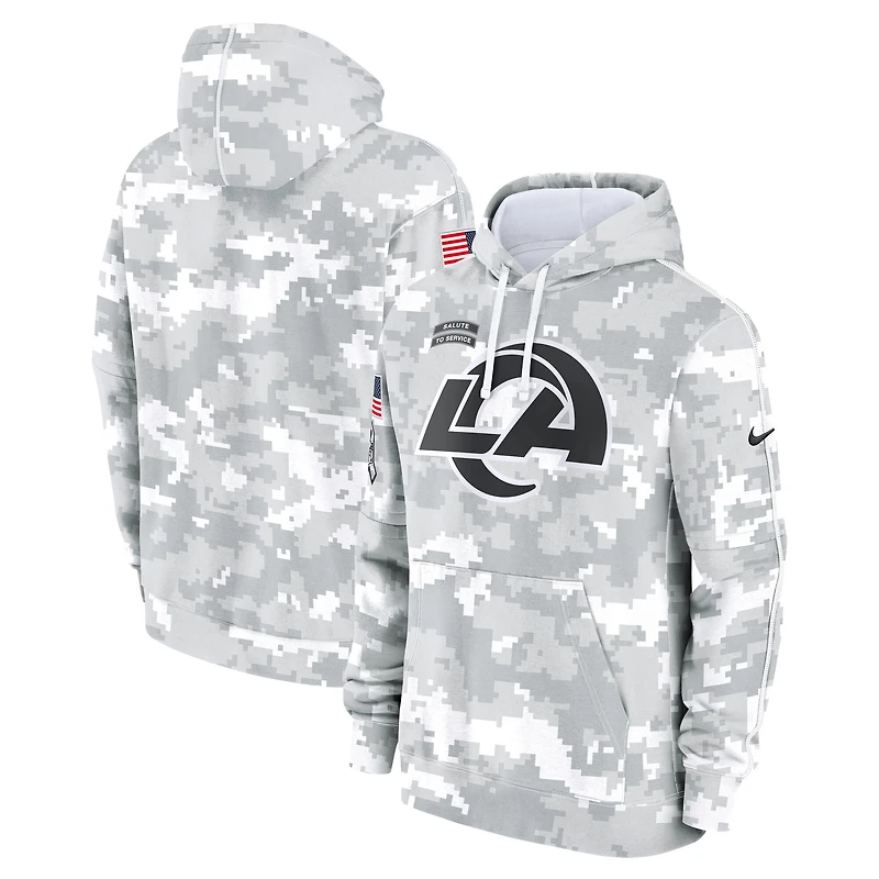 Men's Nike Arctic Camo Los Angeles Rams 2024 Salute to Service Club Fleece Pullover Hoodie