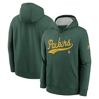 Men's Nike Green Green Bay Packers Rewind Club Logo Pullover Hoodie