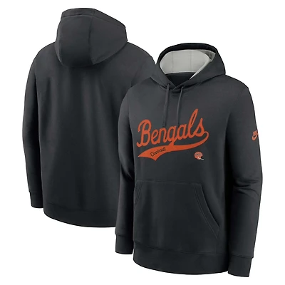 Men's Nike Black Cincinnati Bengals Rewind Club Logo Pullover Hoodie
