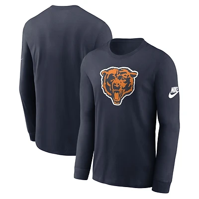 Men's Nike Navy Chicago Bears Rewind Essential Long Sleeve T-Shirt