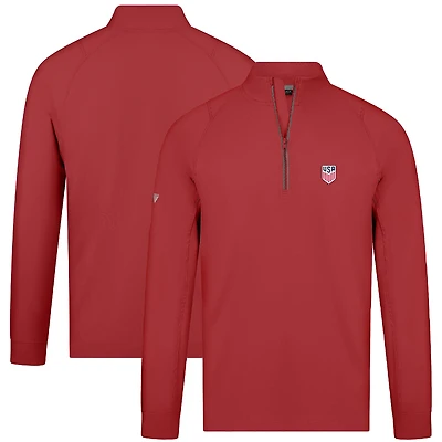 Men's Levelwear Red USMNT Theory Quarter-Zip Pullover