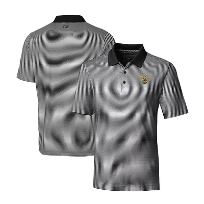 Men's Cutter & Buck Black Seattle Mariners City Connect Big & Tall Forge Tonal Stripe Stretch Polo