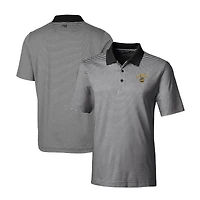 Men's Cutter & Buck Black Seattle Mariners City Connect Big & Tall Forge Tonal Stripe Stretch Polo