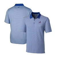 Men's Cutter & Buck Blue Atlanta Braves City Connect Big & Tall Forge Tonal Stripe Stretch Polo