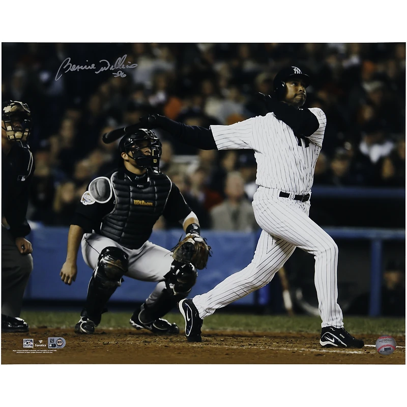 Bernie Williams New York Yankees Autographed 16" x 20" Hitting Photograph