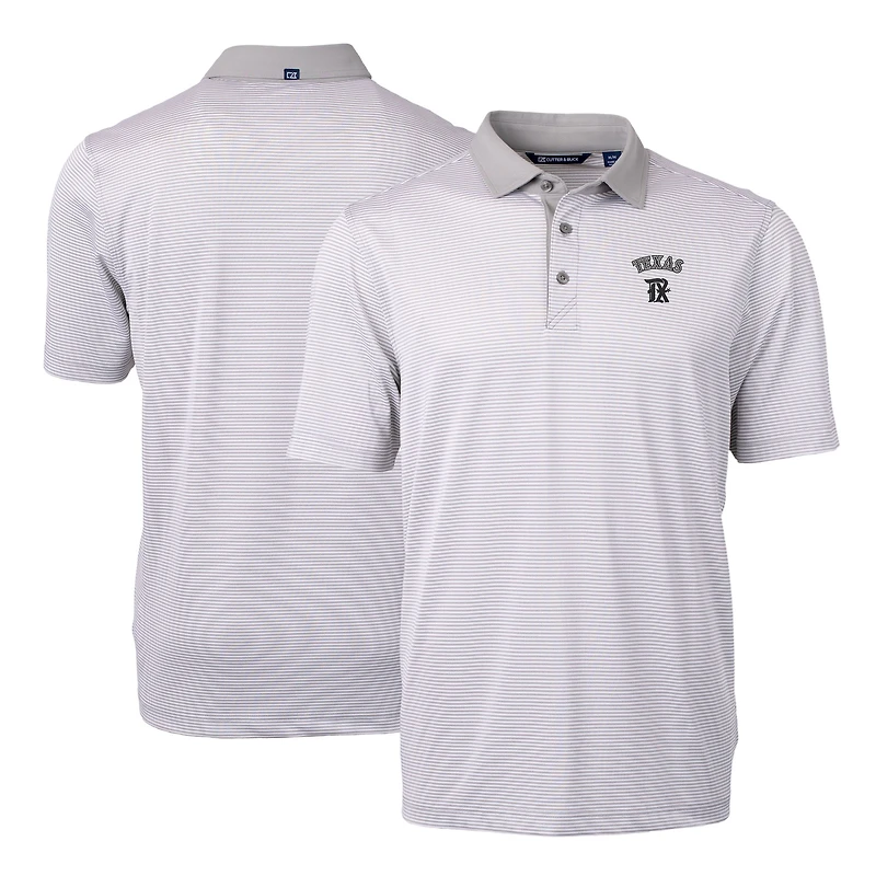 Men's Cutter & Buck  Gray Texas Rangers City Connect Virtue Eco Pique Micro Stripe Recycled Polo