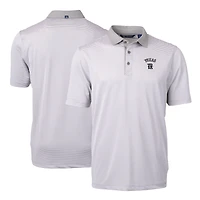 Men's Cutter & Buck  Gray Texas Rangers City Connect Virtue Eco Pique Micro Stripe Recycled Polo