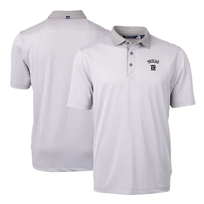 Men's Cutter & Buck  Gray Texas Rangers City Connect Virtue Eco Pique Micro Stripe Recycled Polo