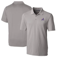 Men's Cutter & Buck  Gray Atlanta Braves City Connect Forge Stretch Polo
