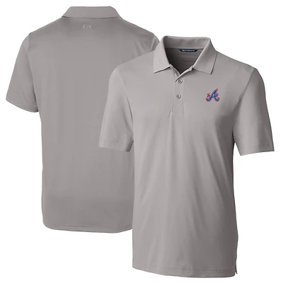 Men's Cutter & Buck  Gray Atlanta Braves City Connect Forge Stretch Polo
