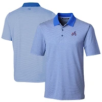 Men's Cutter & Buck  Blue Atlanta Braves City Connect Forge Tonal Stripe Stretch Polo