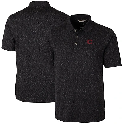 Men's Cutter & Buck Black Cincinnati Reds City Connect Advantage Space Dye Tri-Blend Polo