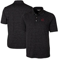 Men's Cutter & Buck Black Cincinnati Reds City Connect Advantage Space Dye Tri-Blend Polo