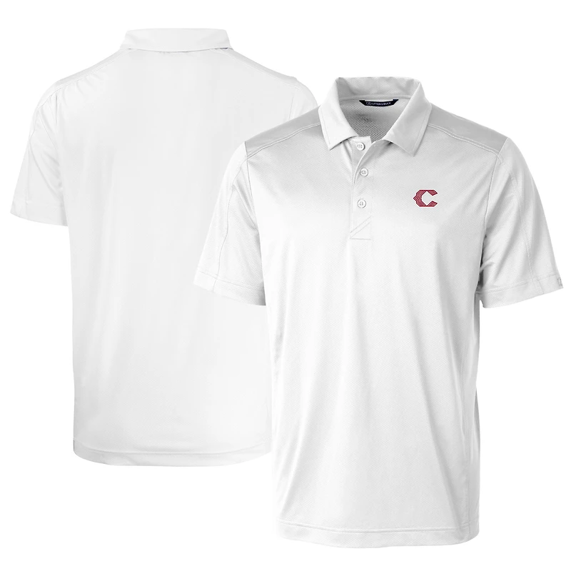Men's Cutter & Buck  White Cincinnati Reds City Connect Prospect Textured Stretch Polo