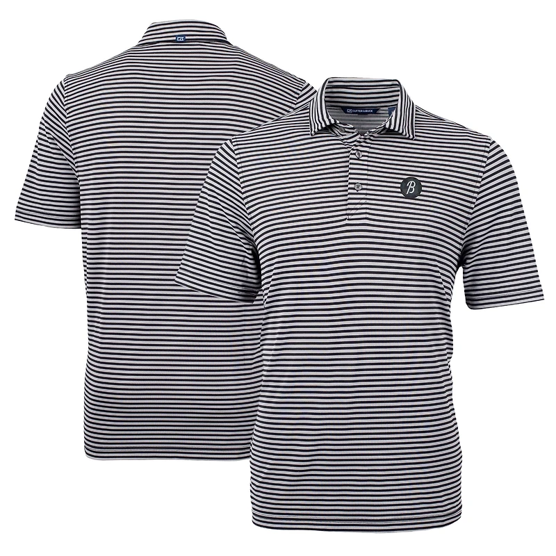 Men's Cutter & Buck  Black Baltimore Orioles City Connect Virtue Eco Pique Stripe Recycled Polo