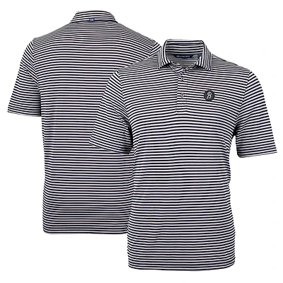 Men's Cutter & Buck  Black Baltimore Orioles City Connect Virtue Eco Pique Stripe Recycled Polo