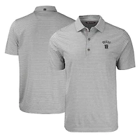 Men's Cutter & Buck Heather Gray Texas Rangers City Connect Forge Eco Heather Stripe Stretch Recycled Polo